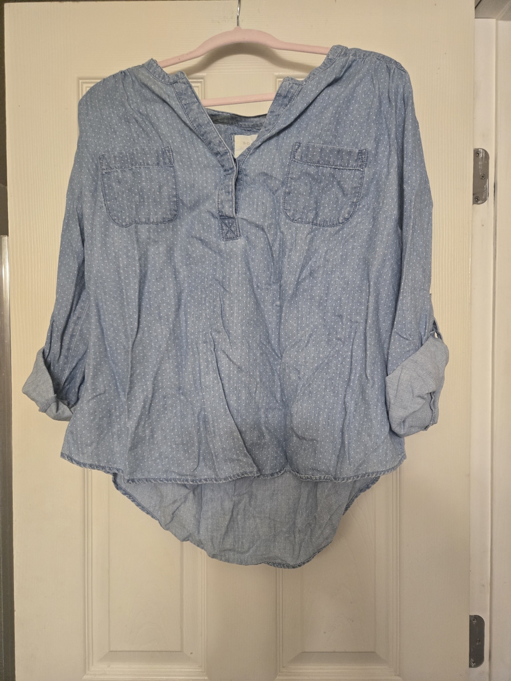 Sonoma Light Blue Girls' Chambray Shirt - Brand:Sonoma